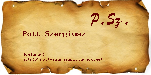 Pott Szergiusz névjegykártya